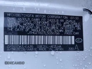 2020 Lexus IS with VIN JTHGZ1B27L5036766, listed as a Copart auction lot 81397744 with 48,857 mi miles and Salvage Title. Bid and sale history available at carsss.com. Image 12.