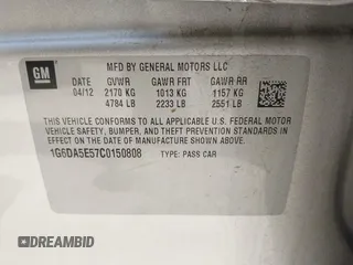 2012 Cadillac CTS with VIN 1G6DA5E57C0150808, listed as a IAAI auction lot 41783895 with 43,340 mi miles and . Bid and sale history available at DreamBid. Image 9.