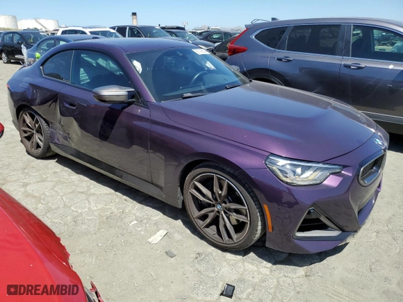 2022 BMW 2 Series M240i xDrive with VIN 3MW53CM01N8C35803, listed as a Copart auction lot 55769504 with 18,921 mi miles. Bid and sale history available at carsss.com. Image 4.