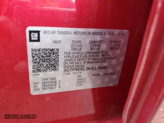 2019 GMC Sierra 1500 AT4 with VIN 3GTP9EEL3KG179069, listed as a Copart auction lot 46860505 with 132,651 mi miles and Salvage Title. Bid and sale history available at carsss.com. Image 14.