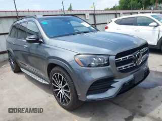 2022 Mercedes-Benz GLS 450 z VIN 4JGFF5KE4NA603853, wystawiony jako IAAI lot #42017717 z przebiegiem 56 682 mil mil oraz . Historia ofert i sprzedaży dostępna na DreamBid. Obrazek 1.