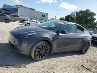 2022 Tesla Model Y Performance with VIN 7SAYGDEF9NF513648, listed as a Copart auction lot 55156475 with 29,280 mi miles and Non Repairable. Bid and sale history available at DreamBid. Image 1.