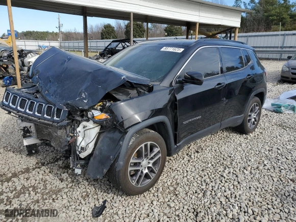 2019 Jeep Compass Latitude with VIN 3C4NJCBB7KT736765, listed as a Copart auction lot 88771625 with 91,240 mi miles and Salvage Title. Bid and sale history available at carsss.com. Image 1.