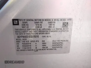 2014 Cadillac SRX with VIN 3GYFNAE31ES576016, listed as a IAAI auction lot 42130992 with 160,114 mi miles and . Bid and sale history available at DreamBid. Image 9.