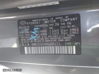 2017 Hyundai Tucson Value with VIN KM8J33A26HU385271, listed as a IAAI auction lot 42090148 with 95,170 mi miles. Bid and sale history available at carsss.com. Image 9.