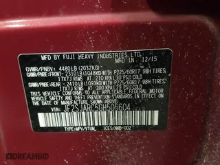 2016 Subaru Forester 2.5i Limited with VIN JF2SJARC5GH505604, listed as a IAAI auction lot 41490919 with 100,312 mi miles. Bid and sale history available at carsss.com. Image 9.