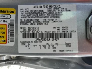 2020 Ford Fusion SE z VIN 3FA6P0HD8LR150929, wystawiony jako Copart lot #59086985 z przebiegiem 69 138 mil mil oraz Szkoda całkowita • Salvage title. Historia ofert i sprzedaży dostępna na DreamBid. Obrazek 13.