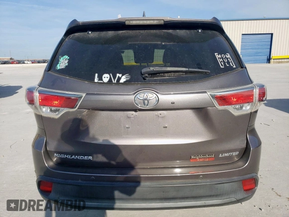 2015 Toyota Highlander Limited with VIN 5TDYKRFH4FS103135, listed as a Copart auction lot 63017515 with 172,663 mi miles and Clean title. Bid and sale history available at DreamBid. Image 6.