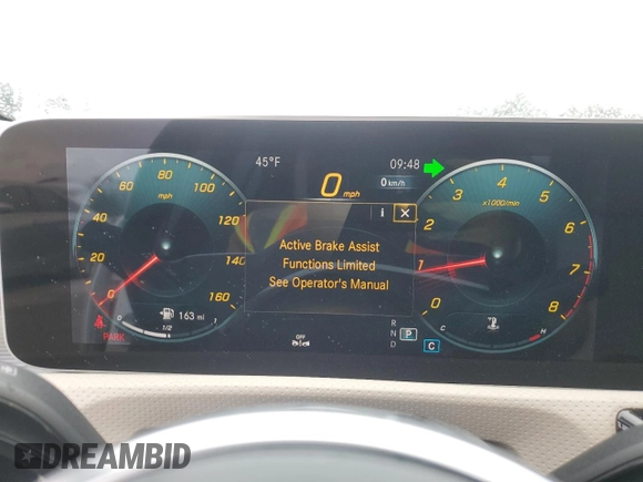 2020 Mercedes-Benz A 220 with VIN W1K3G4EB9LJ223927, listed as a Copart auction lot 49829255 with 37,088 mi miles and Salvage Title. Bid and sale history available at DreamBid. Image 9.