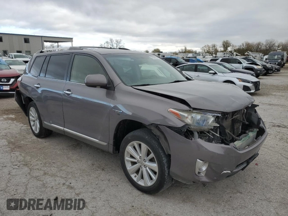 2012 Toyota Highlander Hybrid Limited with VIN JTEDC3EH1C2010467, listed as a Copart auction lot 80748634 with 222,730 mi miles and Salvage Title. Bid and sale history available at carsss.com. Image 4.