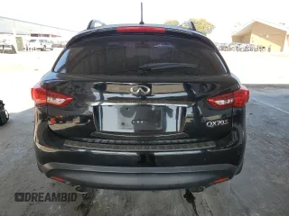 2015 Infiniti QX70 with VIN JN8CS1MW9FM482212, listed as a Copart auction lot 60725875 with 116,372 mi miles and Salvage title. Bid and sale history available at DreamBid. Image 6.