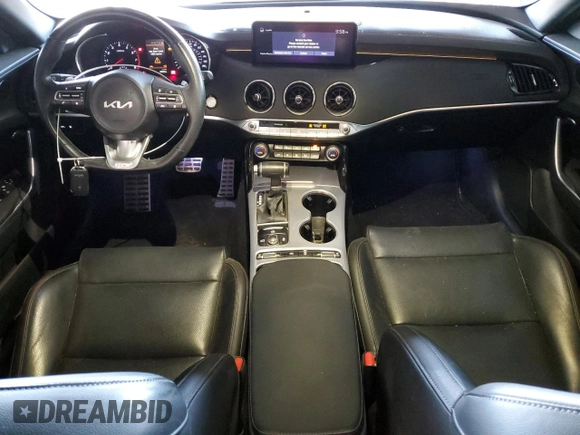 2022 Kia Stinger GT1 with VIN KNAE45LC5N6111464, listed as a Copart auction lot 86928064 with 20,594 mi miles and Salvage Title. Bid and sale history available at DreamBid. Image 8.