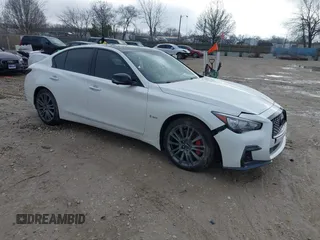 2018 Infiniti Q50 RED SPORT 400 with VIN JN1FV7ARXJM481860, listed as a IAAI auction lot 41200455 with 35,333 mi miles. Bid and sale history available at carsss.com. Image 1.
