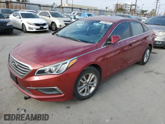 2016 Hyundai Sonata SE with VIN 5NPE24AF9GH323096, listed as a Copart auction lot 54190815 with 52,770 mi miles and Salvage Title. Bid and sale history available at carsss.com. Image 1.