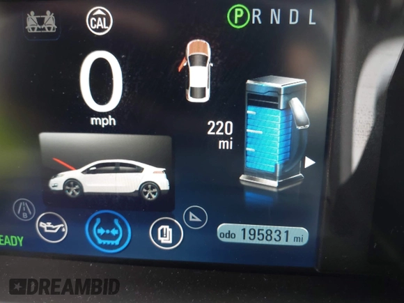 2013 Chevrolet Volt with VIN 1G1RA6E41DU114664, listed as a IAAI auction lot 42176649 with 195,831 mi miles and . Bid and sale history available at DreamBid. Image 12.