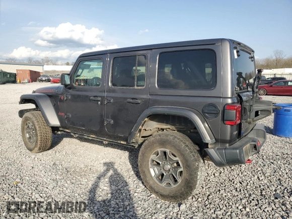 2020 Jeep Wrangler Unlimited Rubicon with VIN 1C4HJXFN3LW342670, listed as a Copart auction lot 46585355 with 19,569 mi miles and Salvage title. Bid and sale history available at DreamBid. Image 2.
