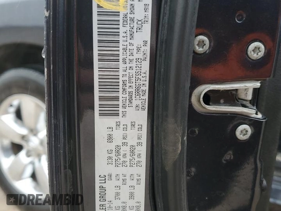 2015 Ram 1500 Big Horn with VIN 1C6RR6GT5FS512129, listed as a Copart auction lot 43155405 with 152,594 mi miles and Salvage Title. Bid and sale history available at carsss.com. Image 14.