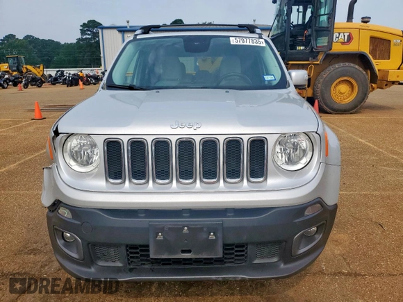 2017 Jeep Renegade Limited with VIN ZACCJADB8HPE40114, listed as a Copart auction lot 57077835 with 101,574 mi miles and Salvage title. Bid and sale history available at DreamBid. Image 5.