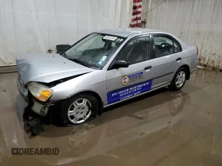 2001 Honda Civic DX with VIN 2HGES162X1H527248, listed as a Copart auction lot 84811674 with 132,592 mi miles and Salvage Title. Bid and sale history available at carsss.com. Image 1.