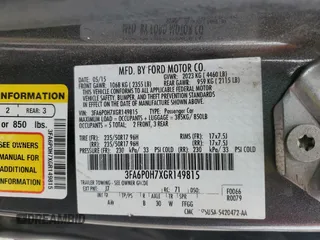 2016 Ford Fusion SE with VIN 3FA6P0H7XGR149815, listed as a Copart auction lot 49682605 with 166,488 mi miles and Salvage Title. Bid and sale history available at carsss.com. Image 14.