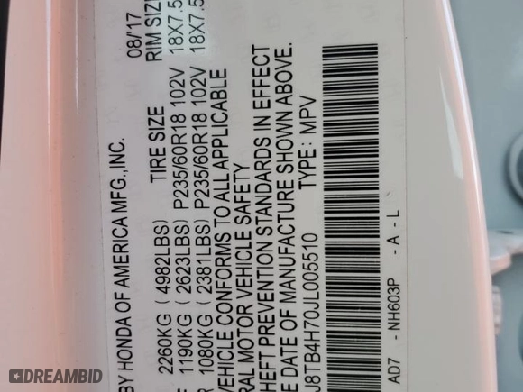 2018 Acura RDX w/Advance Pkg with VIN 5J8TB4H70JL005510, listed as a Copart auction lot 89276705 with 42,265 mi miles and Salvage Title. Bid and sale history available at carsss.com. Image 13.