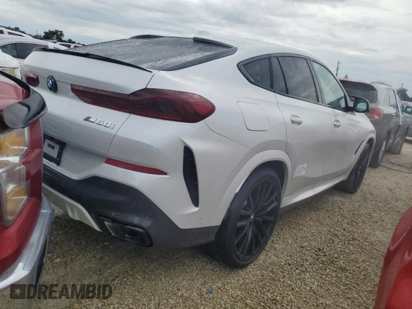 2025 BMW X6 M60i with VIN 5UX43EX07S9X98716, listed as a Copart auction lot 73753074 with 63 mi miles and Salvage Title. Bid and sale history available at carsss.com. Image 3.
