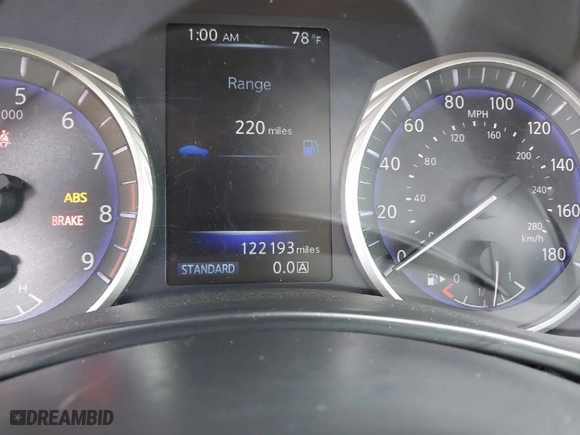 2015 Infiniti Q50 Premium with VIN JN1BV7AP9FM353808, listed as a IAAI auction lot 41952957 with 122,193 mi miles. Bid and sale history available at carsss.com. Image 7.