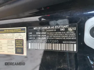 2012 Mercedes-Benz E 550 with VIN WDDKJ7DB4CF172095, listed as a Copart auction lot 71844814 with 154,186 mi miles and Salvage Title. Bid and sale history available at DreamBid. Image 14.