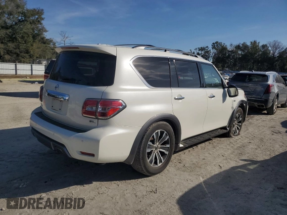 2020 Nissan Armada SL with VIN JN8AY2ND8L9109346, listed as a Copart auction lot 43010145 with 32,268 mi miles and Salvage Title. Bid and sale history available at carsss.com. Image 3.