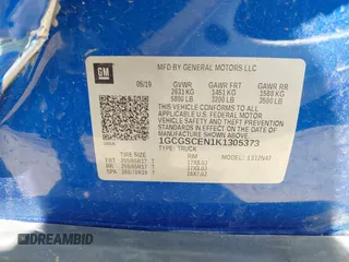 2019 Chevrolet Colorado 2WD LT with VIN 1GCGSCEN1K1305373, listed as a IAAI auction lot 42708560 with Not provided miles and . Bid and sale history available at DreamBid. Image 9.