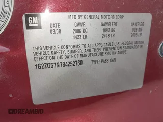 2008 Pontiac G6 with VIN 1G2ZG57N784252760, listed as a IAAI auction lot 42556392 with 162,839 mi miles and . Bid and sale history available at DreamBid. Image 9.