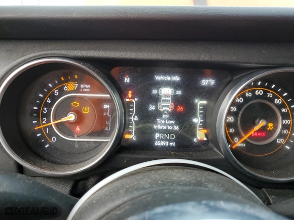 2018 Jeep Wrangler Unlimited Sahara with VIN 1C4HJXEN4JW175962, listed as a Copart auction lot 73794484 with 65,893 mi miles and Salvage Title. Bid and sale history available at carsss.com. Image 9.
