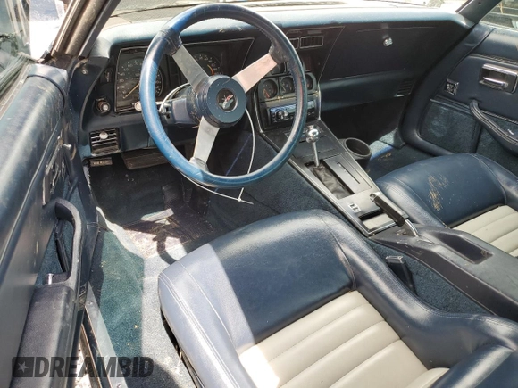 1979 Chevrolet Corvette with VIN 1Z8789S443088, listed as a Copart auction lot 54487225 with 22,449 mi miles and Salvage title. Bid and sale history available at DreamBid. Image 8.