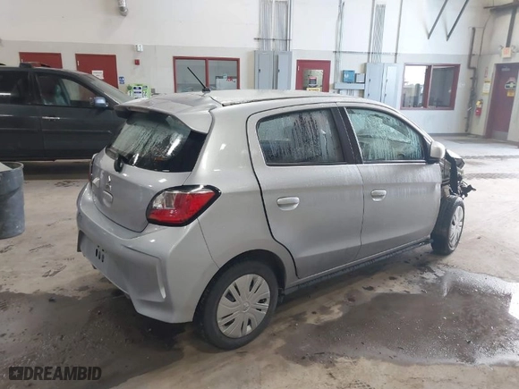 2022 Mitsubishi Mirage ES with VIN ML32AUHJ0NH002031, listed as a IAAI auction lot 41654897 with 42,863 mi miles. Bid and sale history available at carsss.com. Image 4.