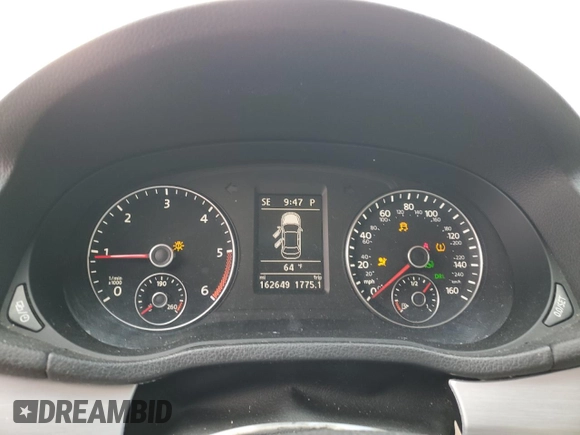 2013 Volkswagen Passat SE with VIN 1VWBN7A30DC134309, listed as a Copart auction lot 55862505 with 162,649 mi miles and Salvage title. Bid and sale history available at DreamBid. Image 9.