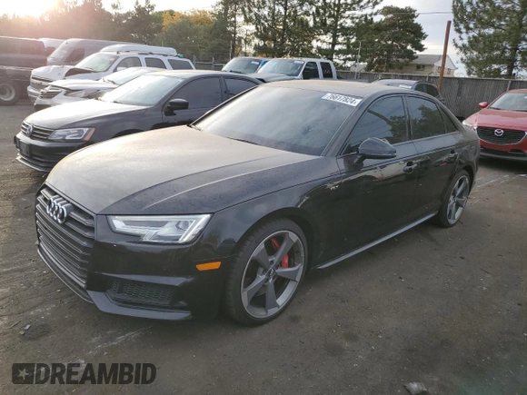 2018 Audi S4 Premium Plus with VIN WAUB4AF47JA117029, listed as a Copart auction lot 76617824 with 49,000 mi miles and Salvage Title. Bid and sale history available at carsss.com. Image 1.