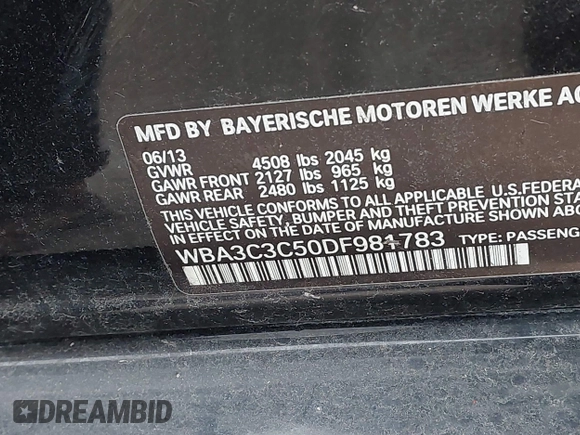 2013 BMW 3 Series 320i xDrive z VIN WBA3C3C50DF981783, wystawiony jako IAAI lot #42012328 z przebiegiem 110 268 mil mil oraz . Historia ofert i sprzedaży dostępna na DreamBid. Obrazek 9.
