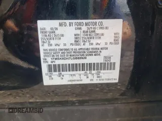 2020 Ford Explorer XLT z VIN 1FMSK8DH7LGB89920, wystawiony jako Copart lot #50982005 z przebiegiem 168 678 mil mil oraz Szkoda całkowita • Salvage title. Historia ofert i sprzedaży dostępna na DreamBid. Obrazek 13.