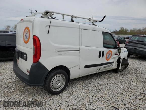 2019 Ram ProMaster City Cargo Tradesman with VIN ZFBHRFAB1K6M85134, listed as a Copart auction lot 51409354 with 188,019 mi miles and Non Repairable. Bid and sale history available at DreamBid. Image 3.