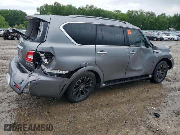 2017 Nissan Armada Platinum with VIN JN8AY2NF8H9300967, listed as a Copart auction lot 55513905 with 120,266 mi miles and Salvage title. Bid and sale history available at DreamBid. Image 3.