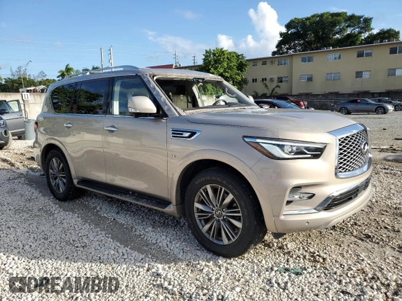 2019 Infiniti QX80 LUXE with VIN JN8AZ2ND7K9850485, listed as a Copart auction lot 76705404 with 32,121 mi miles and Salvage Title. Bid and sale history available at carsss.com. Image 4.