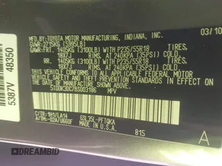 2011 Toyota Sienna XLE with VIN 5TDDK3DC7BS003186, listed as a IAAI auction lot 41701839 with 165,878 mi miles. Bid and sale history available at carsss.com. Image 9.