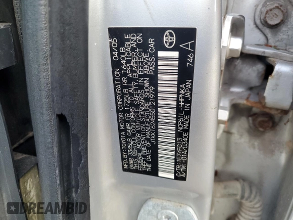 2005 Scion xA z VIN JTKKT624550121979, wystawiony jako Copart lot #73280404 z przebiegiem Nie podano mil oraz Szkody całkowita. Historia ofert i sprzedaży dostępna na DreamBid. Obrazek 12.