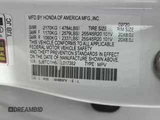 2020 Acura RDX w/A-Spec Pkg with VIN 5J8TC1H65LL017352, listed as a Copart auction lot 51107015 with 75,433 mi miles and Salvage Title. Bid and sale history available at carsss.com. Image 14.