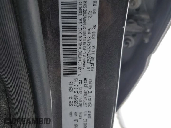 2020 Ram 1500 Big Horn with VIN 1C6SRFFM4LN224706, listed as a Copart auction lot 44344875 with 120,072 mi miles and Salvage Title. Bid and sale history available at carsss.com. Image 12.