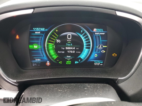2018 Chevrolet Volt Premier with VIN 1G1RD6S5XJU132810, listed as a Copart auction lot 50585595 with 115,742 mi miles and Salvage Title. Bid and sale history available at carsss.com. Image 9.