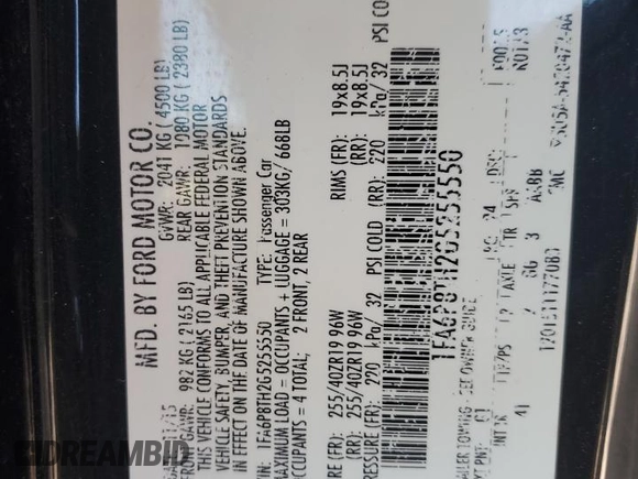 2016 Ford Mustang EcoBoost z VIN 1FA6P8TH2G5255550, wystawiony jako Copart lot #41751495 z przebiegiem Nie podano mil oraz Szkoda całkowita • Salvage title. Historia ofert i sprzedaży dostępna na DreamBid. Obrazek 12.