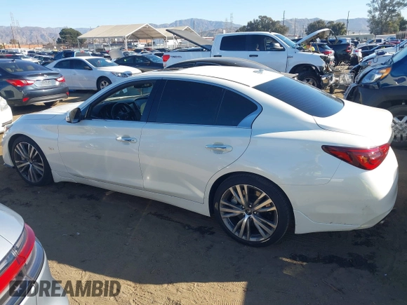 2018 Infiniti Q50 3.0t LUXE with VIN JN1EV7AP5JM362091, listed as a IAAI auction lot 41402140 with 73,355 mi miles. Bid and sale history available at carsss.com. Image 14.