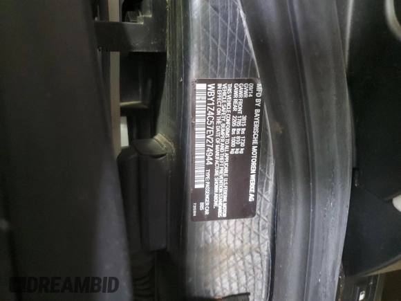 2014 BMW i3 with VIN WBY1Z4C57EV274944, listed as a Copart auction lot 57512435 with 102,073 mi miles and Clean title. Bid and sale history available at DreamBid. Image 12.