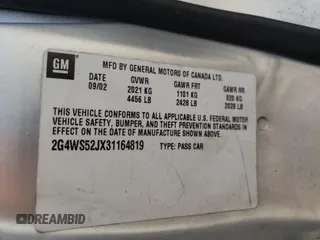 2003 Buick Century Custom with VIN 2G4WS52JX31164819, listed as a Copart auction lot 75800844 with 251,457 mi miles and Salvage Title. Bid and sale history available at carsss.com. Image 14.